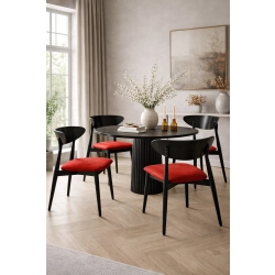 Krzesło KR-17 Kolor Czerwony Kolor Drewna Czarny